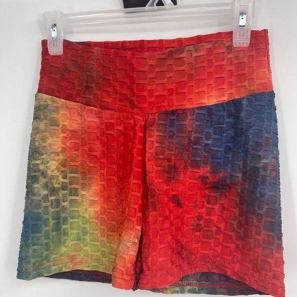 Cotton Candy Pants - Honeycomb Textured Knit Tie Dye Biker Shorts Sz M By Cotton Candy